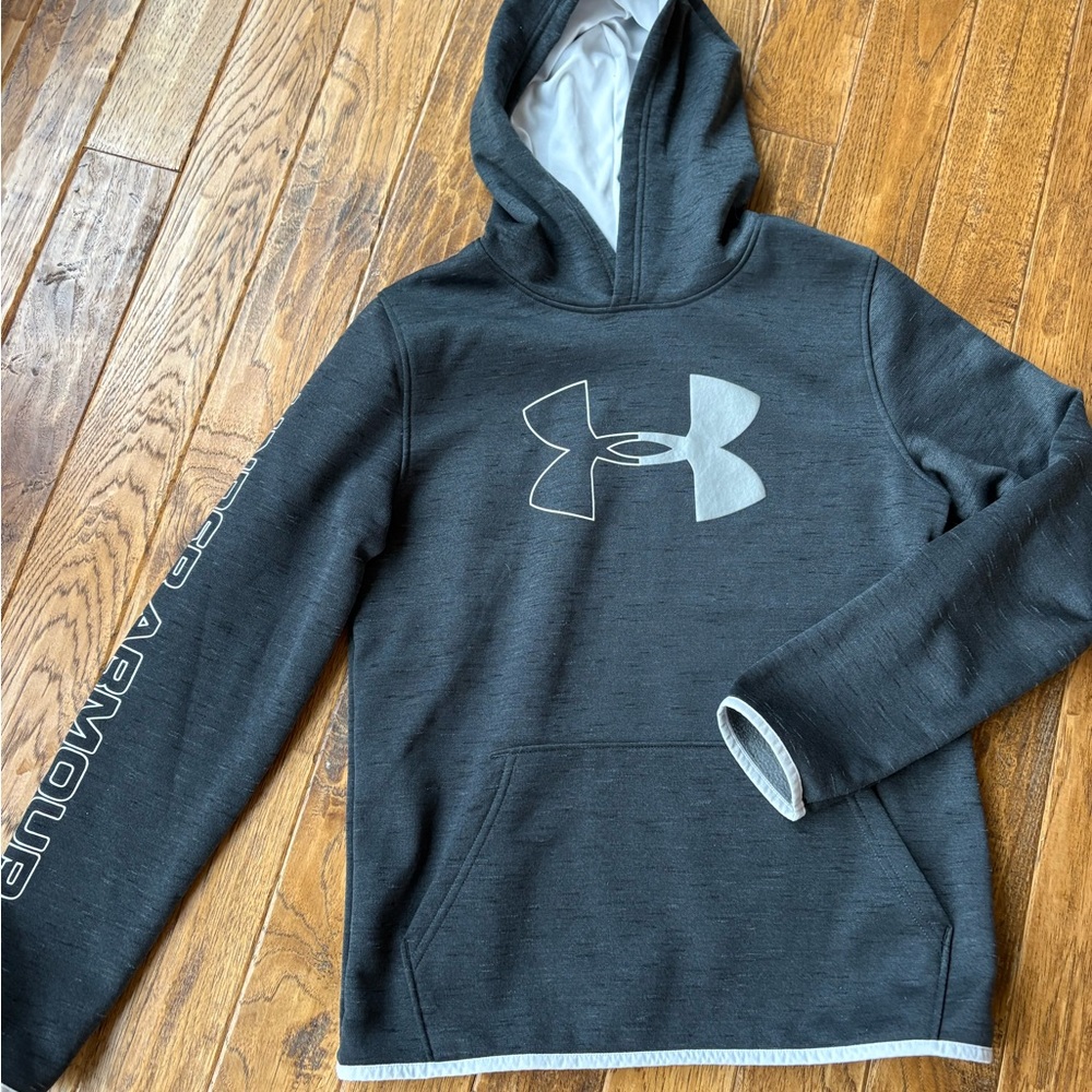 Under Armour Charcoal and White ColdGear Hoodie